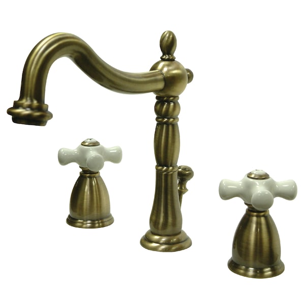 8" Widespread Bathroom Faucet, Antique Brass